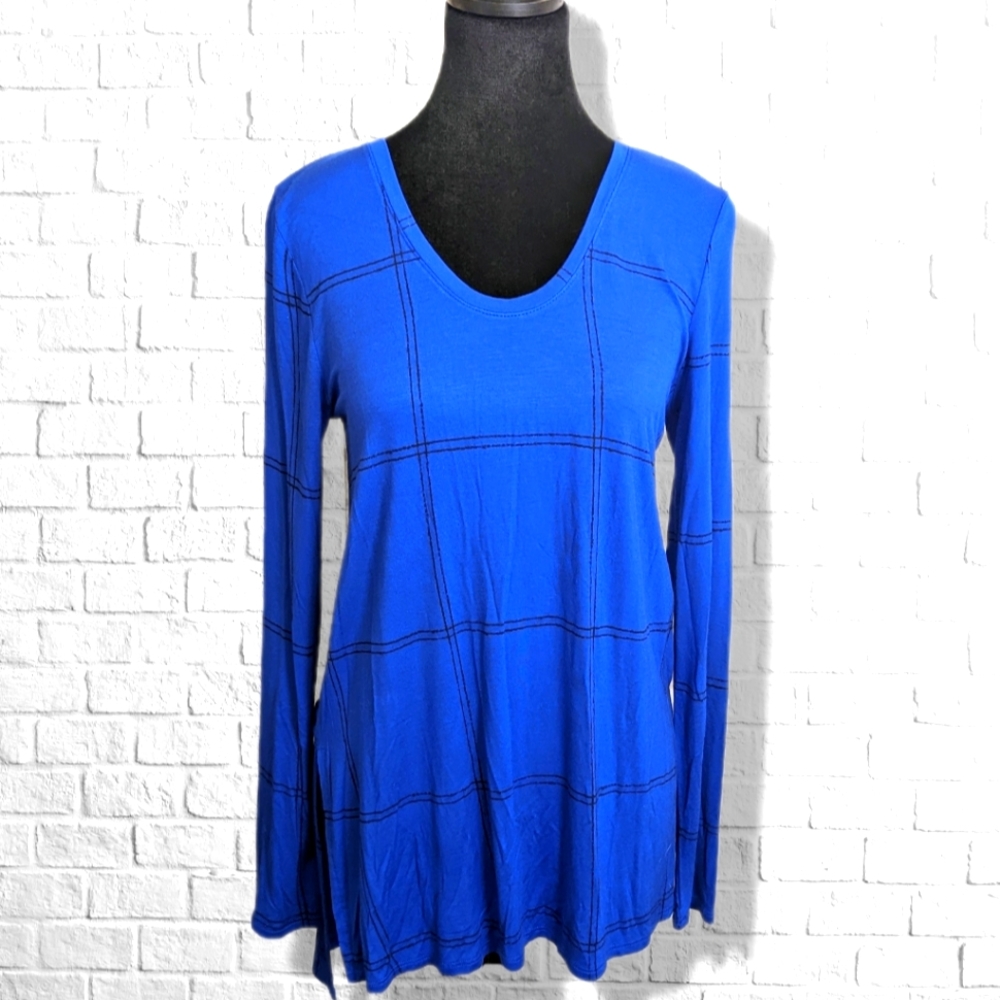 Apt. 9 Women's XS Royal Blue Long Sleeve High Low Tunic Top Stretchy T10 - Picture 1 of 5